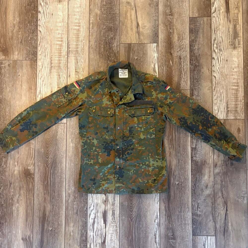 Vintage 1991 German Army Bundeswehr Flecktarn Field Shirt Jacket Size 7